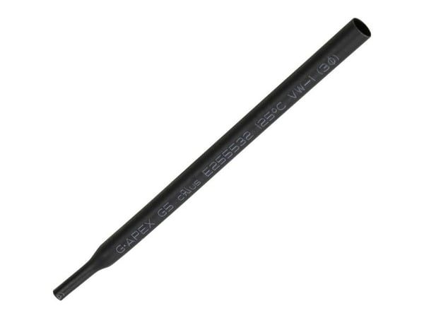 TRU COMPONENTS 1566753 Liimaton lämpökutisteputki Musta 3 mm 1,50 mm Lämpökutistimen nopeus:2:1 15 m