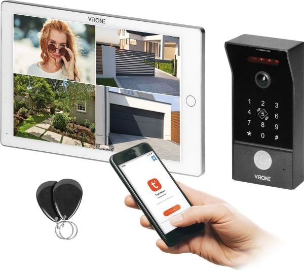 Orno MAILO videoset för enfamiljshus 4-ledad 10" Wi-Fi pekskärm Full HD RFID kodare