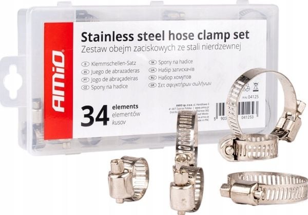 AMiO kabelband slimak, rostfritt stål 34 st. AMIO-04125