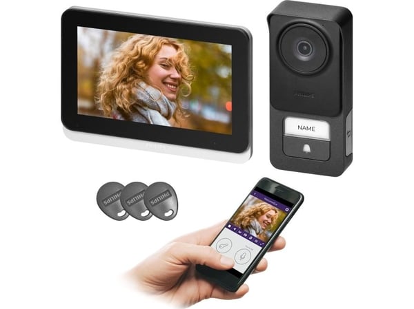 Orno Philips WelcomeEye Connect 3 dørtel/kameraenhet, 2-tråds, 7", Wi-Fi, berøringsskjerm, 3K, RFID