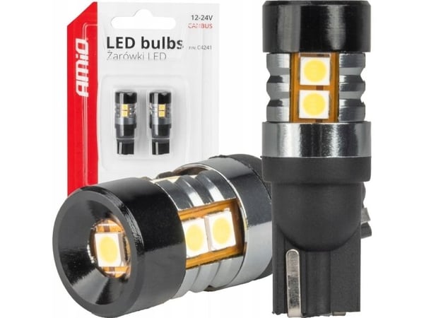 AMiO LED-pærer Canbus T10 W5W 9 SMD 3030 white 12V/24V AMIO-04241