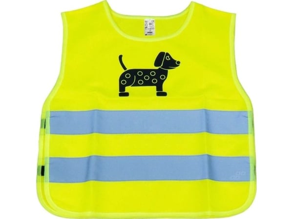 AMiO Reflekterende varselvest for barn, gul, hund, hund amio-03937