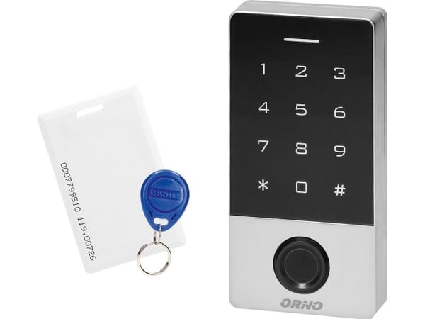 Orno kode-lås med touch, kortleser og RFID nøkkelbrikker, IP68, 2 releer 3A