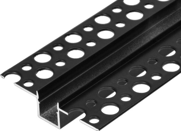 Orno Aluminiumsprofil for LED-lister, 2000 x 55 x 13 mm, innfelt i gipsplater, sort