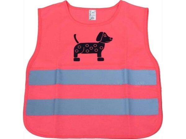 AMiO Refleksvest for barn, rosa, hund, amio-03990