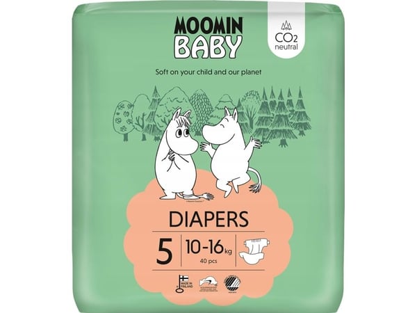 Muumi MOOMIN Baby bleier 5 MAXI (10-16 kg) 40 stk EKO*