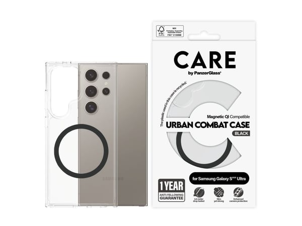 CARE by PanzerGlass Urban Combat - Baksidedeksel for mobiltelefon - polykarbonat, termoplast-polyuretan (TPU) - for Samsung Galaxy S25 Ultra