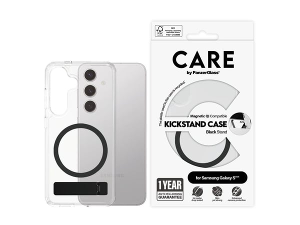 CARE by PanzerGlass - Baksidedeksel for mobiltelefon - stativ - 100 % resirkulert polykarbonat, 100 % resirkulert termoplastisk polyuretan (TPU) - ...