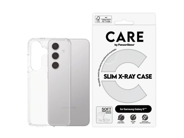 CARE by PanzerGlass X-Ray - Baksidedeksel for mobiltelefon - myk basis - termoplast-polyuretan (TPU) - gjennomsiktig - for Samsung Galaxy S25