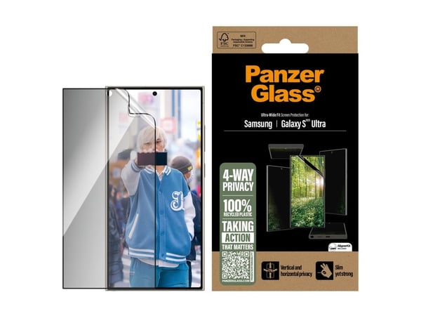 PanzerGlass ® ECO MATRIX 4-way Privacy Screen Protector Samsung Galaxy S25 Ultra | Ultra-wide Fit, Samsung, Samsung - Galaxy S25 Ultra, Asennus kui...