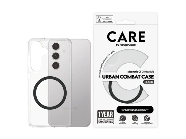 CARE by PanzerGlass Urban Combat - Baksidedeksel for mobiltelefon - polykarbonat, termoplast-polyuretan (TPU) - for Samsung Galaxy S25