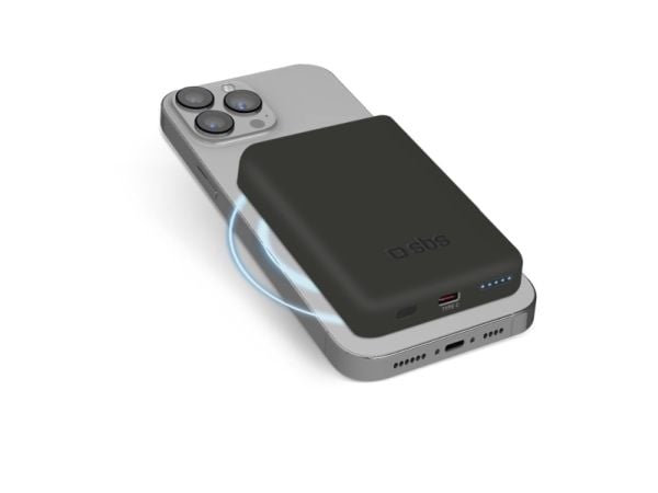 SBS TEBB5000MAG1CK, 5000 mAh, Lithium Polymer (LiPo), Trådløs lading, Sort