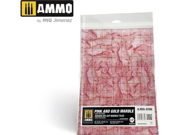 Vallejo Ammo: Pink and Gold Marble – firkantede utstansede marmorfliser (2)