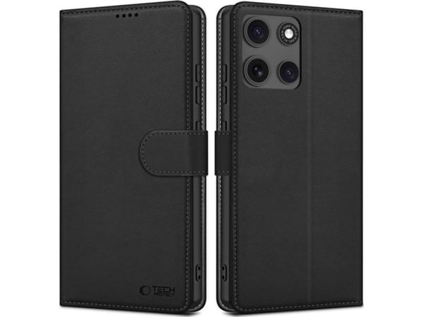 Tech-Protect lommeboketui for Motorola Moto G15 / G15 Power - svart
