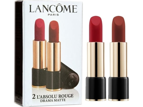 Lancome Duo Set, Lancome L`Absolu Rouge Matte, krämigt läppstift 290 Drama, 2 st, 3.4 g (för kvinnor)
