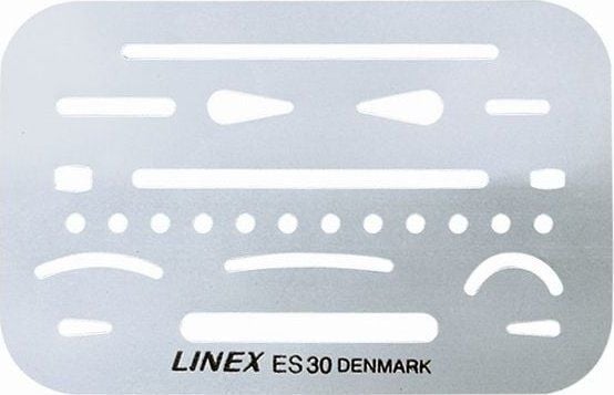 Linex Schablone 26 Öffnungen, Vanlig linjal
