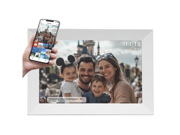 DENVER FRAMEO PFF-1024WMK2 - Digital fotoramme - 1 GB RAM - 16 GB - 10.1" - 1280 x 800 - hvit
