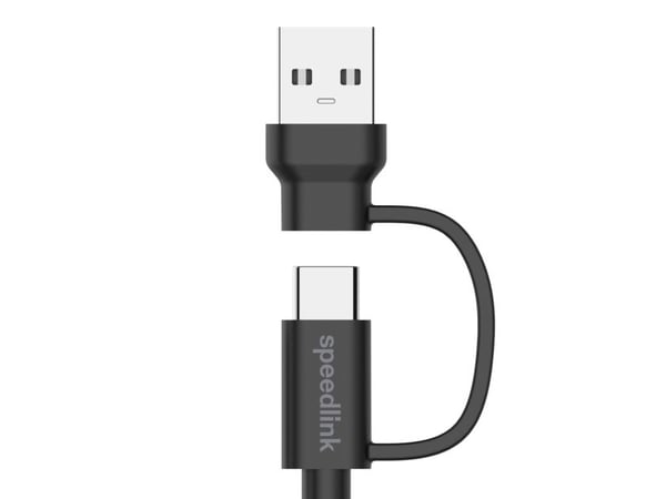 SPEEDLINK SL-460101-BK, 3 m, USB A/USB C, USB C, USB 3.2 Gen 1 (3.1 Gen 1), Sort