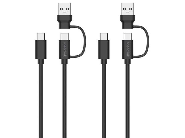 SPEEDLINK SL-460101-BK, 3 m, USB A/USB C, USB C, USB 3.2 Gen 1 (3.1 Gen 1), Sort