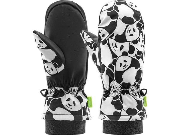 Kombinerte skihansker/snowboardhansker Qunature Panda Heat Transfer, barne- str. S, svart/hvit