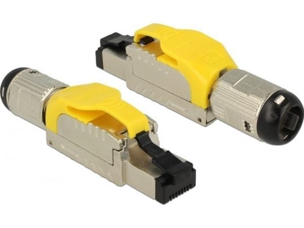 Delock - Nettverkkontakt - RJ-45 (hann) - 6.6 cm - STP - CAT 6a - med støvel - metall