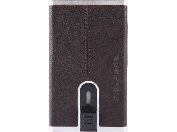 Piquadro Black Square i skinn, kortholder, firkantet skyvesystem PP4825B3R-TM, brun (for menn)