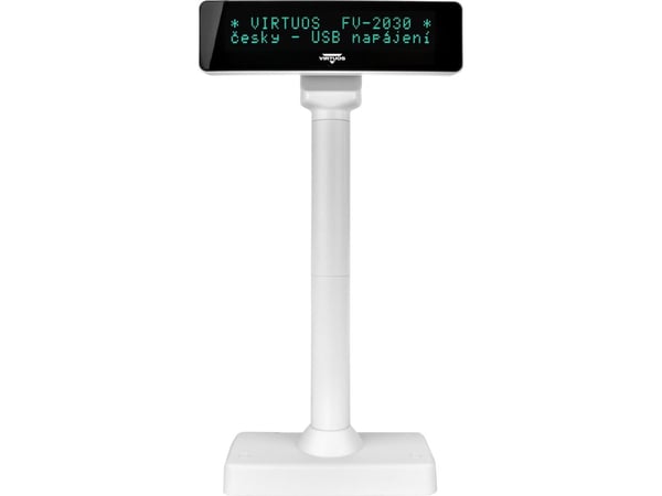VFD startskjerm FV-2030W 2x20, 9mm, USB, hvit