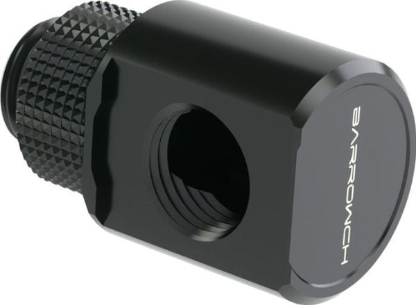 Barrow-adapter 90 grader G1/4 tommer hann til G1/4 tommer hunn - roterbar, svart
