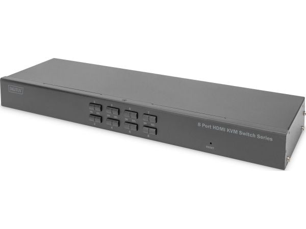 DIGITUS - KVM-svitsj - HDMI - 8 x KVM port(s) - 1 lokalbruker - rackmonterbar