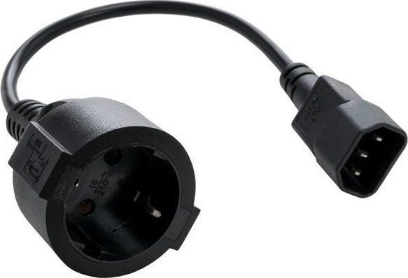 C-Tech Kabel C-TECH nettadapter C14 (M) -> schuko (F), 15 cm