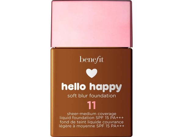 Benefit Hello Happy Soft Blur flytende foundation, 11 Dark Neutral, SPF 15, 30 ml