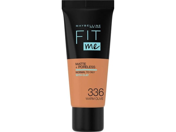 Maybelline Fit Me Matte + Poreless flytende foundation 336 Warm Olive 30 ml