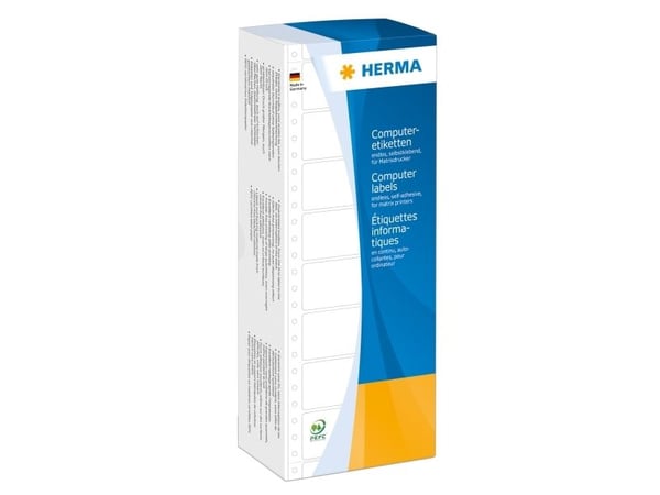 HERMA Computer labels - Papir - matt - permanent selv-adhesiv - perforert - hvit - 88.9 x 48.4 mm 3000 etikett(er) sammenhengde siksakfoldede etike...
