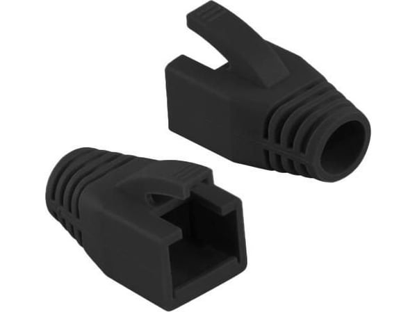 MicroConnect - Nettverkskabeloppstart - Cat 7, strain relief, up to 8.5 mm - svart (en pakke 50)