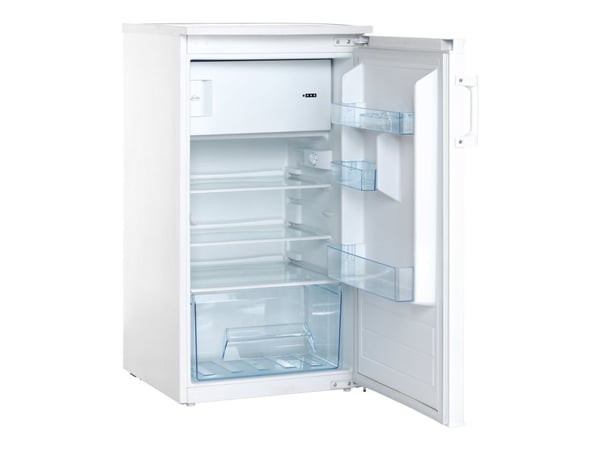 Scandomestic SKB182WE - Kjøleskap med fryserboks - bredde: 54 cm - dybde: 58 cm - høyde: 102.5 cm - 150 liter - Klasse E - hvit