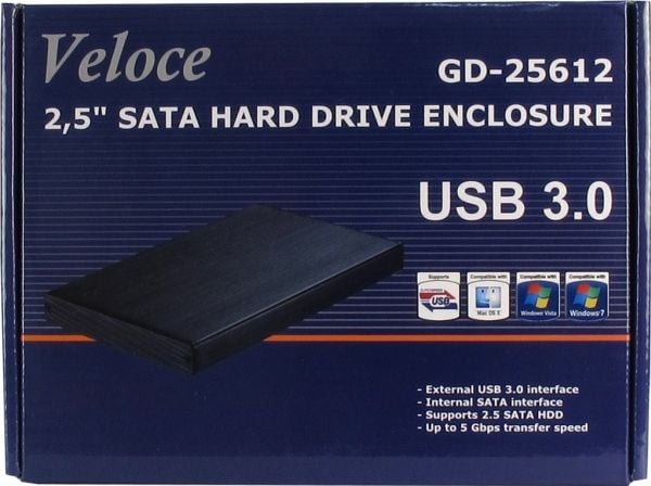 Inter-Tech Veloce GD-25612 - Drevkabinett - 2.5" - SATA 3Gb/s - USB 3.0