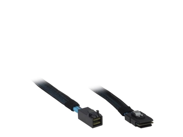 Inter-Tech - SAS intern kabel - SAS 6Gbit/s - 4 x Mini SAS HD (SFF-8643) (hann) til Mini SAS (SFF-8087) (hann) - 75 cm - svart, blå