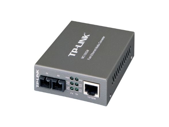 TP-Link MC100CM - Fibermedieomformer - 100Mb LAN - 10Base-T, 100Base-FX, 100Base-TX - RJ-45 / SC flermodus - opp til 2 km - 1310 nm
