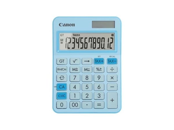 Canon LS-125KB - Skrivebordskalkulator - 12 sifre - solcellepanel, batteri - blå