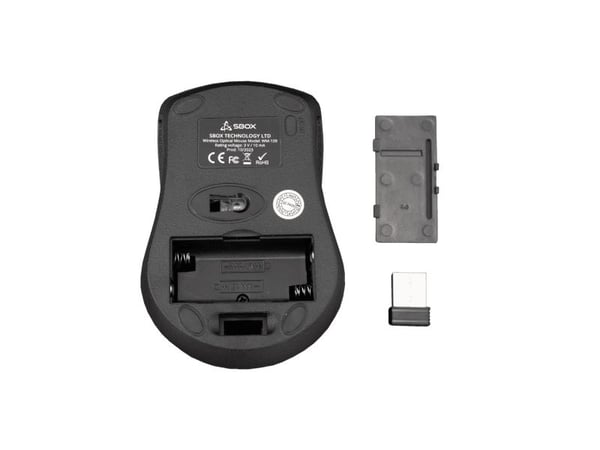 SBOX WM-109B, Optinen, USB A-tyyppi, 1000 DPI, musta