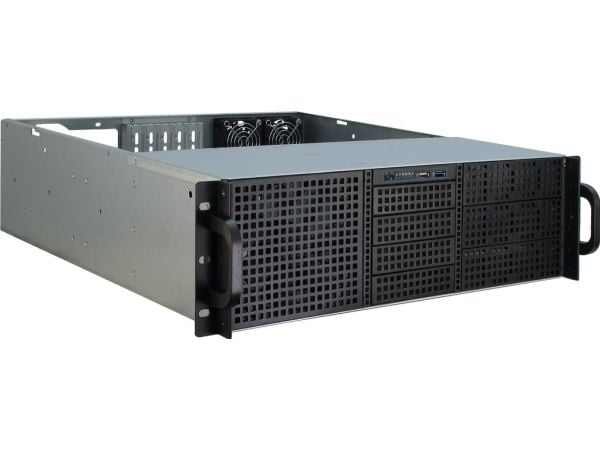 Inter-Tech 3U-30248, Teline, Palvelin, Musta, Ruostumaton teräs, ATX, mikro ATX, Mini-ITX, SSI CEB, Terästä, 3U