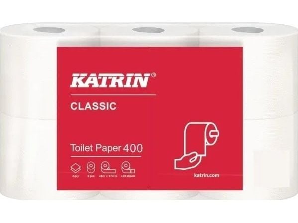 Toiletpapir Katrin Classic 400 2-lags 48m - (42 ruller pr. karton)