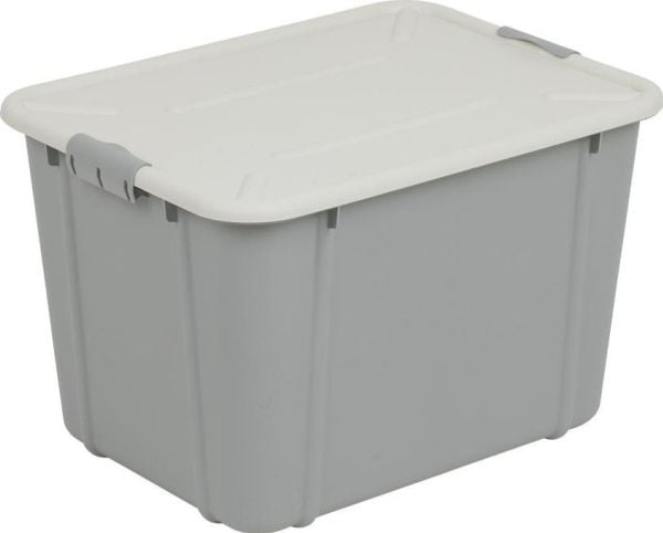Branq BranQ oppbevaringsboks med lokk - 30 L - velour - lys grå - 7530