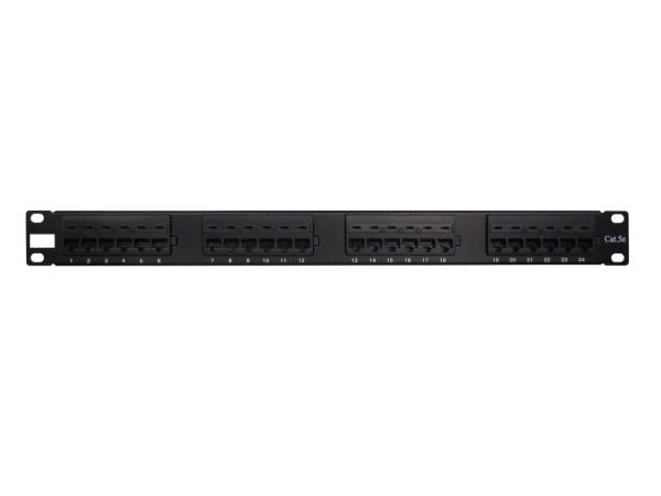 IPC 19'' CAT5e UTP Patchpanel svart 24 porter, AMP
