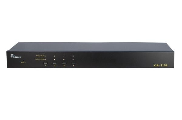 Argus KVM KS-3104 - KVM-svitsj - 4 x KVM port(s) - 1 lokalbruker - rackmonterbar