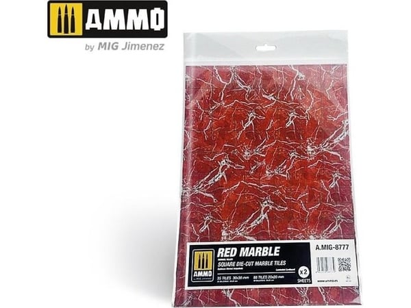 Vallejo Ammo Red Marble - Kvadratiske utstansede marmorfliser (2)