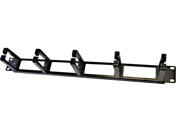 Organizer OEM 19" utjevningspanel LEXI-Net 1U, 5x plastfester 40x60mm, gjennomgående, svart