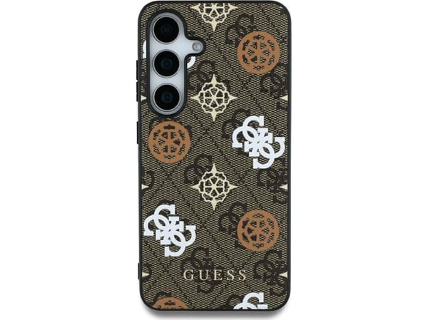 Guess 4G Printed Colored Peony Pattern MagSafe Samsung Galaxy S25 Ultra telefondeksel brun