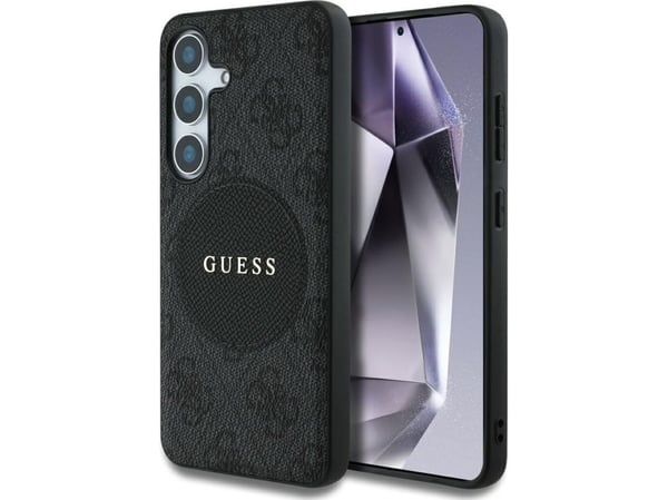 Guess 4G Round Patch Classic Logo MagSafe Samsung Galaxy S25+ telefondeksel svart