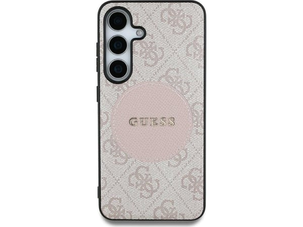 Veske Guess 4G Round Patch Klassisk Logo MagSafe til Samsung Galaxy S25 Ultra rosa